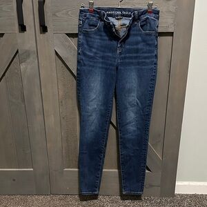 American Eagle Outfitters Women's Dark Blue Curvy High Rise Jegging